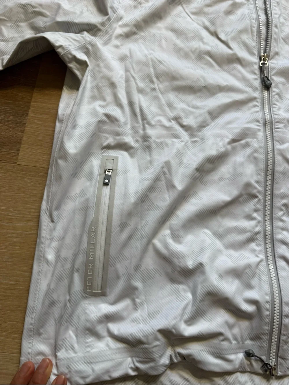 Peter Millar White Hooded Windbreaker Jacket - Picture 8 of 11